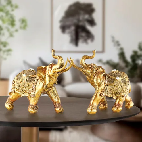 Miniatura 3 de Estatua de elefante de la suerte, decoración de elefante de 7 pulgadas, figura de elefante para decoración del hogar, única y adorno para sala