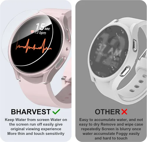 Miniatura 5 de [Paquete de 5+5] Funda protectora de pantalla para Galaxy Watch 7 de 40 mm, cubierta protectora impermeable + protector de pantalla de vidrio