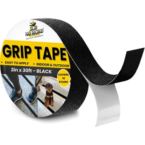 Miniatura 11 de Cinta de agarre: cinta de tracción antideslizante resistente, color negro, 2 pulgadas x 15 pies, impermeable, cinta antideslizante para escaleras