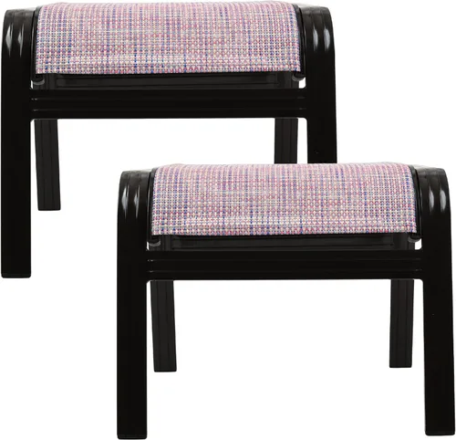 Miniatura 9 de Reposapiés para patio al aire libre, asiento otomano, de textileno, portátil, de metal, sillas de patio, 2 unidades, color marrón