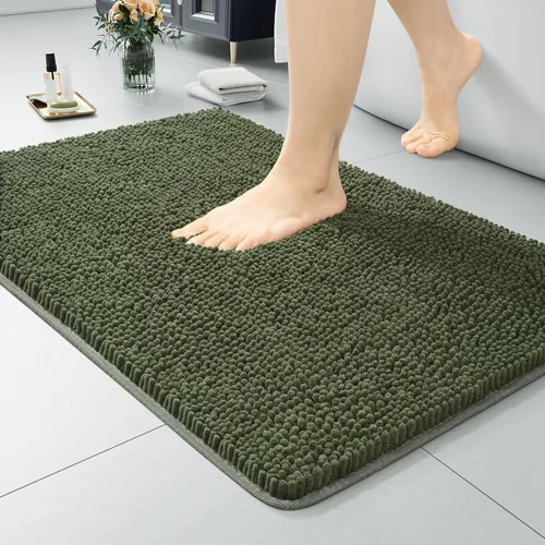 Miniatura 39 de LOCHAS Alfombra de Baño de Lujo Lanuda Tapete de Baño 24 x 17 Pulgadas, Alfombras de Baño Lavables Antideslizantes para Baño y Ducha, Alfombras