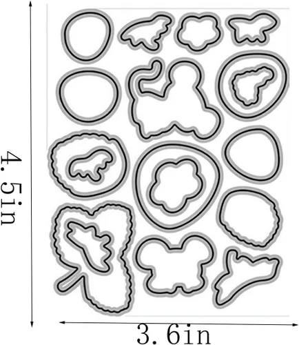 Miniatura 2 de Juego de sellos y troqueles de fresas y ratones para hacer tarjetas, sellos transparentes y troqueles de corte de metal para álbumes de recortes