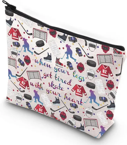 Miniatura 9 de G2TUP Bolsa de cosméticos de hockey sobre hielo, estuche de maquillaje para jugadores de hockey, regalo para niñas cuando tus piernas se cansan