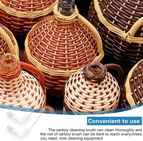 Miniatura 7 de Honeydak Paquete de 2 cepillos Carboy de 30 pulgadas, nailon y acero, en forma de L, transparente, 29.9 in, elaboración de vino y elaboración