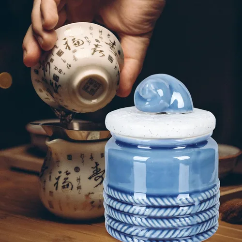 Miniatura 4 de Cabilock Bote de almacenamiento de té con tapa para té, recipiente de café, estilo boticario