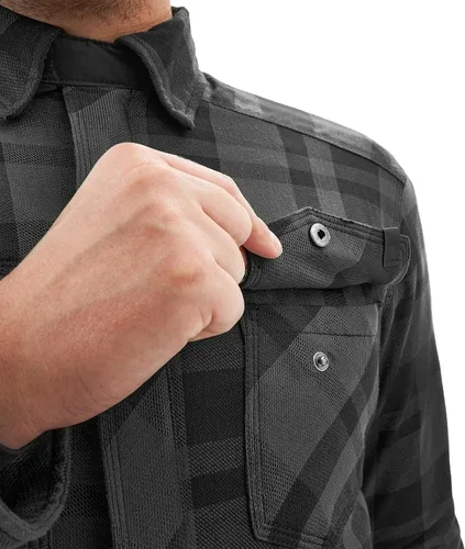 Miniatura 14 de SHIMA RENEGADE MEN 2 Camisa de motocicleta para hombre – Chaqueta de franela de motociclista a cuadros blindados con fibra QL – Aramida y capa