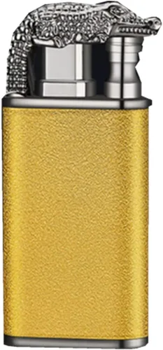 Miniatura 8 de Encendedor mágico de cocodrilo de doble llama, encendedor de doble arco recargable, encendedor de arco para exteriores, impermeable, resistente al