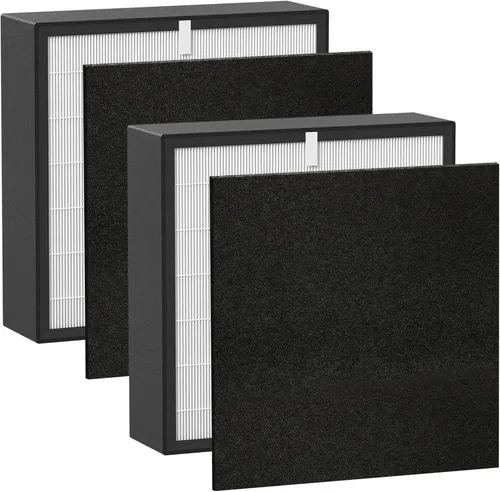 Silver Carbon FIT50 - Filtro HEPA de repuesto, compatible con purificador de aire BreatheSmart FF50, FIT50, FF50-VOC, paquete de 2