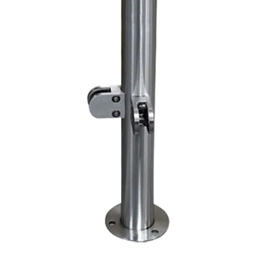 Miniatura 7 de DHBREK Poste de barandilla de vidrio de acero inoxidable con abrazadera de vidrio para paneles de vidrio, soportes de montaje, poste de barandilla