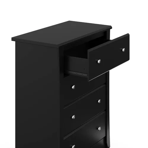 Miniatura 5 de Storkcraft Crescent - Cómoda de 4 cajones (negro) - Certificado GREENGUARD Gold, cómoda fácil de combinar para guardería y dormitorio de niños