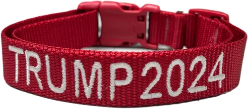 Miniatura 10 de MAGA Trump 2024 - Collar para perro, correa y collar para mascotas, 40 bonitas opciones de bordado para perros de juguete, tamaño S, Presidente 47