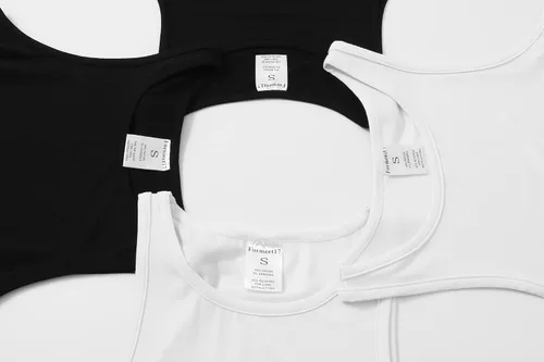 Miniatura 6 de Formeet17 4 piezas de camiseta corta básica sin mangas para mujer, cuello redondo