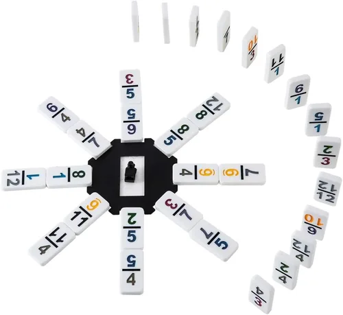 Miniatura 3 de Homwom - Juego de Mexican Train Dominó, carretas hasta el número 12 con caja de aluminio