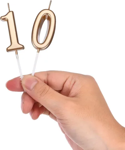 Miniatura 5 de 10 Velas de Cumpleaños Número de Pastel, Velas de Números del 10, Decoración Feliz de Pastel, para Boda, Aniversario, Celebración, Adorno de Fiesta