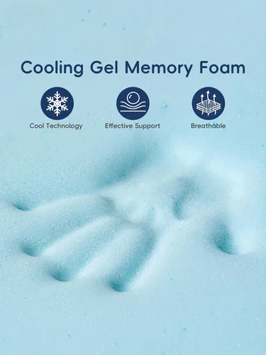 Miniatura 9 de Cubrecolchón de espuma viscoelástica Queen de doble capa de espuma viscoelástica de gel y almohada de enfriamiento para alivio de presión y soporte