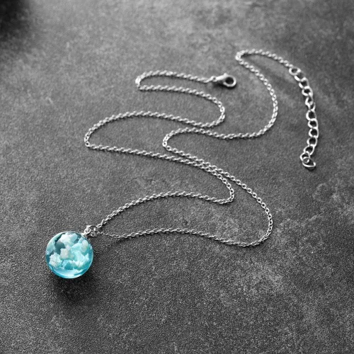 Miniatura 3 de Lroxiy Collares para mujeres y niñas, diseño creativo de girasol copo de nieve azul cielo hoja colgante cadena de San Valentín regalos joyería