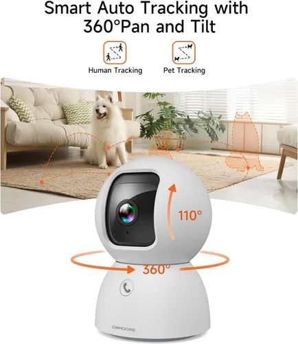 Miniatura 7 de Cámara para mascotas 5G para interiores con aplicación de teléfono, cámaras 3K para perros y gatos con altavoz, cámara de monitor de bebé WiFi