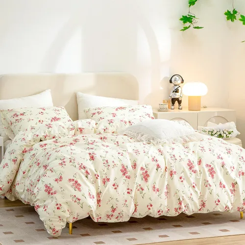 Miniatura 4 de Jane yre Juego de funda de edredón tamaño Queen floral, microfibra cepillada de 3 piezas, estilo jardín, patrón floral, con cierre de cremallera