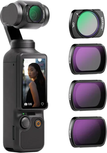 Miniatura 18 de NEEWER ND & CPL Kit de Filtros para Pocket 3 (Paquete de 3), ND4 ND8 CPL Juego de Filtros Polarizadores de Densidad Neutra Magnéticos con Vidrio