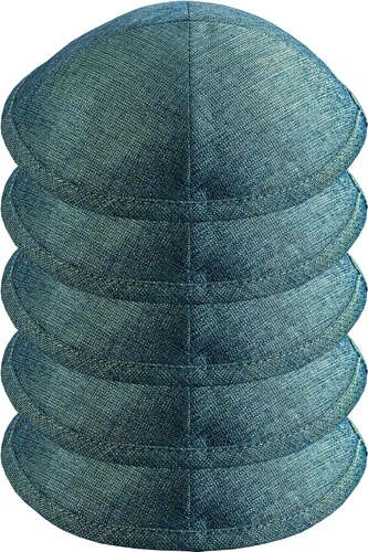 Miniatura 23 de Paquete de 5 piezas – Hq Satin/Lino/Velvet/Seda Cruda/Gamuza Kippah para hombre, sombrero Yamaka diseñado en Israel – Kippot Bulk