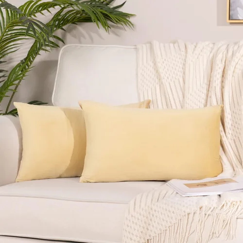 Miniatura 9 de Stellhome - Juego de 2 fundas de almohada de terciopelo Rosa claro
