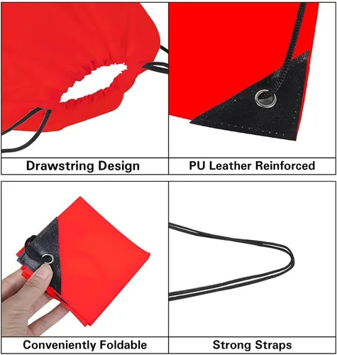 Miniatura 3 de Bolsas de cordón a granel, Poliéster Draw String Bag, Gym Sports Cinch Bag Mochila con cordón, Rojo