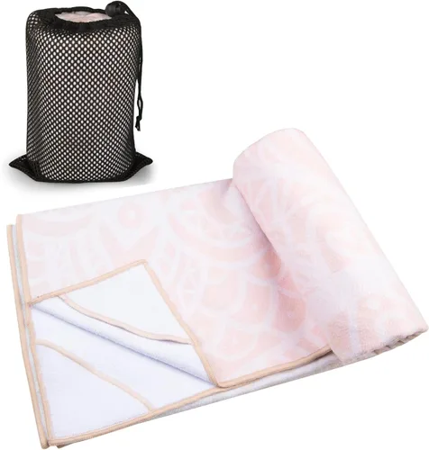 Miniatura 2 de Colorful Star Toalla de yoga con bolsillos en las esquinas, puntos de agarre antideslizantes, absorbentes del sudor, toallas para esterilla de yoga