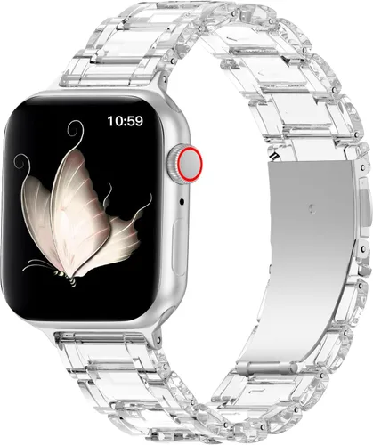 Miniatura 24 de V.R.HOPE Correa de Resina para Reloj Compatible con Apple Watch para Mujeres 38mm 40mm 41mm 42mm Oro Rosa Ligero Pulsera de Pulsera para iWatch Beige