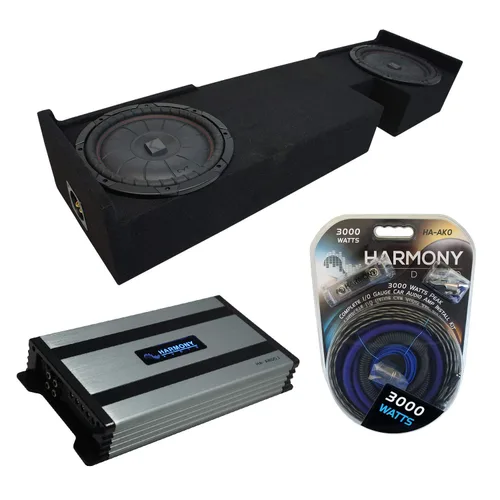 Harmony Audio CVT10 compatible con Ford F-150 EXT/Super Cab Truck 2000-2003 incluido con amplificador HA-A800.1 y carcasa doble de 10 pulgadas