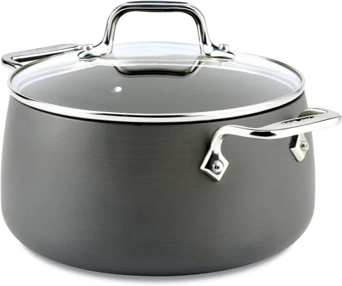 Miniatura 12 de All-Clad HA1 olla de cocción antiadherente anodizada dura de 8 cuartos de galón apta para inducción, horno y parrilla de 500F, tapas aptas