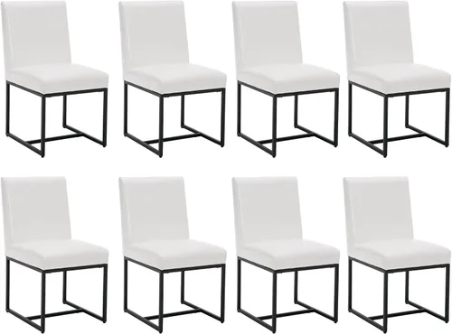 Miniatura 21 de Shunzhi Juego de 2 sillas de comedor modernas tapizadas de cuero PU, sillas de comedor de mediados de siglo, sillas laterales sin brazos, cómodas
