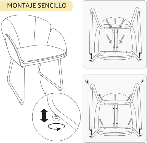 Miniatura 9 de Yaheetech Sillón moderno de terciopelo para tocador, silla de maquillaje en forma de flor con patas de metal dorado para sala de estar, sala