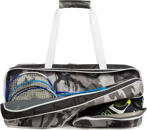 Miniatura 4 de K-Cliffs Bolsa de raqueta de tenis Nylon balístico de lujo Compartimento para zapatos Camuflaje