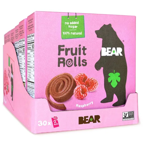 Miniatura 15 de BEAR Rollos de fruta real, paquete variado, 16 unidades (2 rollos por paquete)