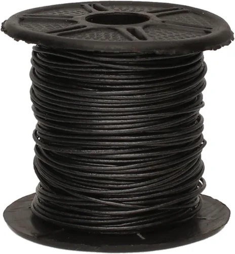 Miniatura 42 de The Beadsmith Cordón de cuero – Negro – Bobina de 0.039 in – 5 yardas/14.8 ft – Tanga de cuero indio ideal para trenzar, cuentas, collares, cordones