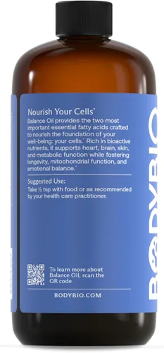 Miniatura 3 de BodyBio Aceite de equilibrio - Suplemento vegano Omega 3 6 - Aceite de cártamo y linaza prensado en frío - Apoya la función cerebral, la piel