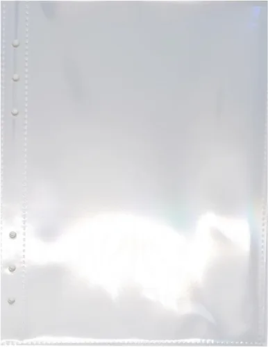Miniatura 3 de 6 agujeros transparentes de PVC con holograma y bolsillos para archivar hojas sueltas, carpeta de documentos, protector de hojas de página de papel