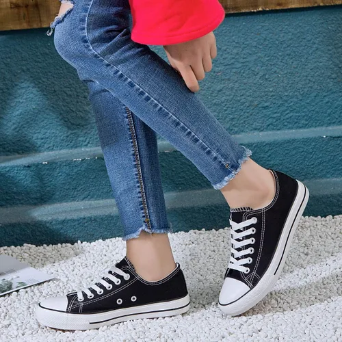Miniatura 5 de Adokoo - Tenis informales de lona para mujer caña baja con cordones cómodos para caminar