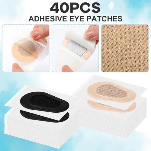 Miniatura 3 de Panitay 40 parches adhesivos para los ojos para adultos, desechables, transpirables, parches médicos para ambliopía perezosa, vendajes adhesivos sin