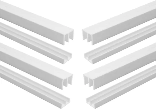 Miniatura 21 de Riel de puerta corredera de panel de 1/4 pulgadas, juego superior e inferior de plástico negro de 48 pulgadas, fabricado en EE. UU., paquete de 1