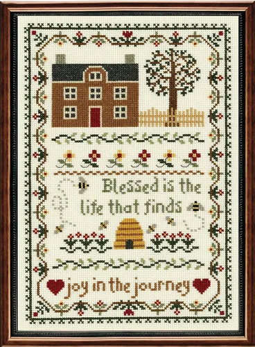 Janlynn 50222 - Kit de punto de cruz contado 7.75 x 11.25 pulgadas, Joy in The Journey (14 unidades), azul
