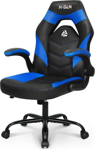 Miniatura 12 de N-GEN GAMING Silla de escritorio para videojuegos ergonómica con soporte lumbar, altura ajustable, brazos abatibles y ruedas giratorias con diseño