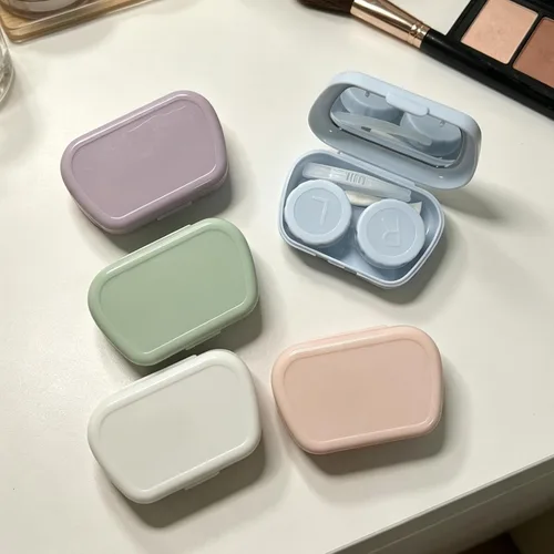 Miniatura 7 de Paquete de 5 fundas para lentes de contacto bonitas, estuche de contacto con herramienta de extracción de pinzas de espejo, kit de almacenamiento