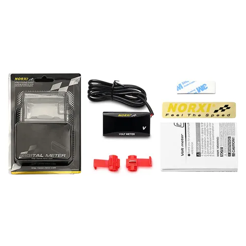 Miniatura 5 de Voltímetro digital para motocicleta, medidor de voltaje CC de 12 V, medidor de voltaje impermeable para automóvil y motocicleta con función de Rojo