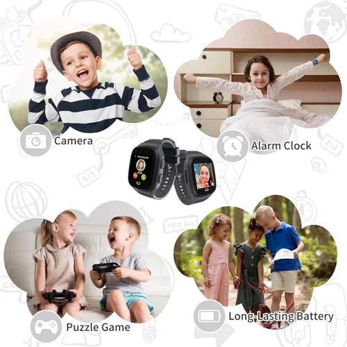 Miniatura 6 de Tixpc Reloj inteligente 4G para niños con rastreador GPS, ubicación, videollamada, teléfono celular, llamadas SOS, chat de voz, pantalla táctil