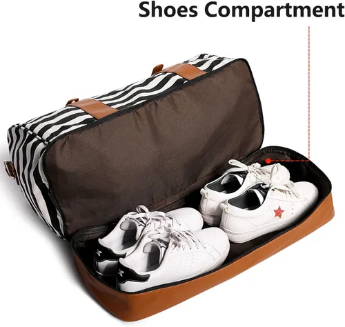 Miniatura 5 de Newshows Bolsa de viaje para mujer con manga para equipaje, Raya Negra (Black Stripe)), Newshows SM04V949A