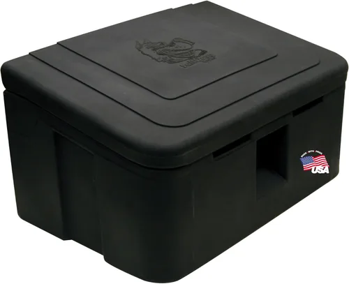 Buyers Products 9031105 Contenedor de almacenamiento de polietileno resistente, capacidad de 35 galones, contenedor de almacenamiento multiuso para