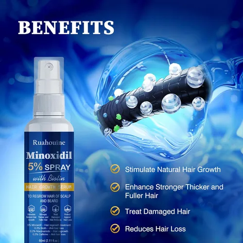 Miniatura 2 de Suero en aerosol para el crecimiento del cabello de minoxidil al 5 %, tratamiento para el crecimiento del cabello para hombres y mujeres, fortalece