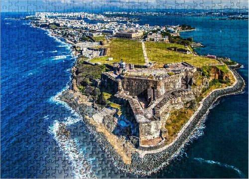 Miniatura 8 de MyPuzzle - Vista aérea del Castillo San Felipe del Morro en el Viejo San Juan, Puerto Rico, rompecabezas prémium de 100 piezas para adultos
