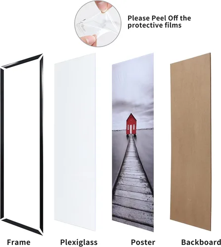 Miniatura 7 de ELSKER&HOME 22x28 Marco, Marcos para Póster 3 Pack Negro para Montaje en Pared Horizontal o Vertical, Resistente y a Prueba de Arañazos
